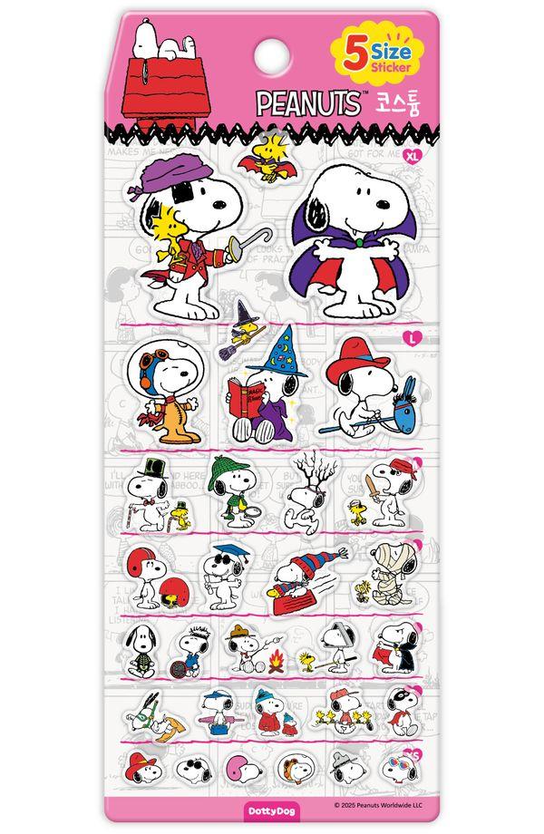 스누피 5사이즈 스티커 : 코스튬