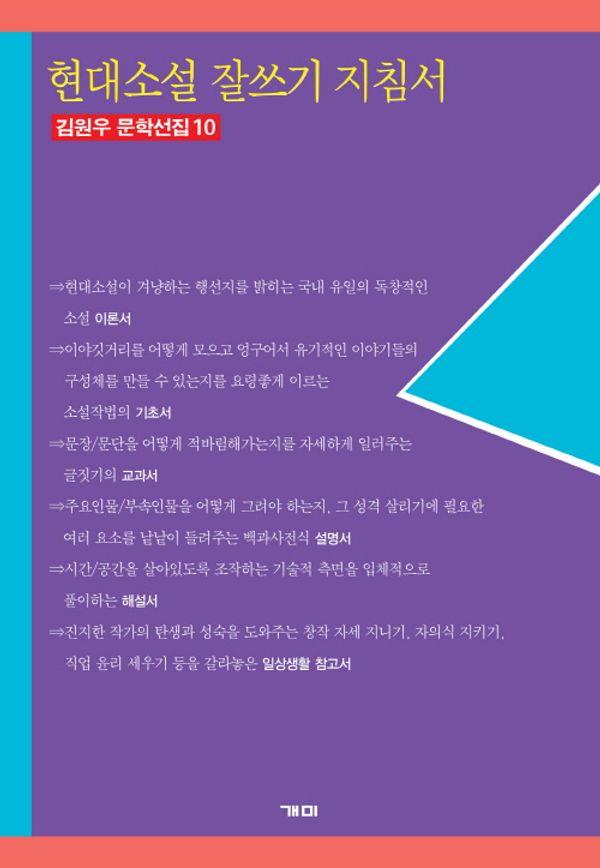 현대소설 잘쓰기 지침서 - 김원우 문학선집 10