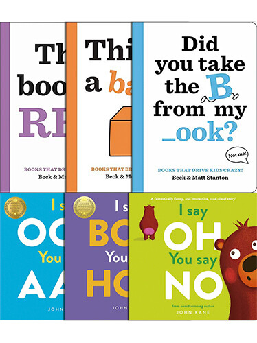 [방학전용] 빵빵 터지는 말놀이 인터랙티브 세트  Books That Drive Kids Crazy! + John Kane 말놀이 그림책 6종 세트