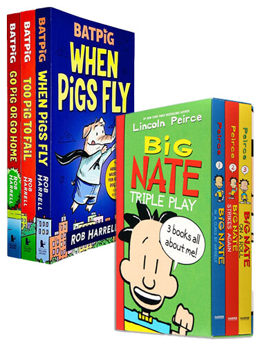 [방학전용] 읽기 싫어하는 아이를 잡는 '찐 잇템' 웃음폭발 그래픽 Big Nate Triple Play + Batpig 6종 세트