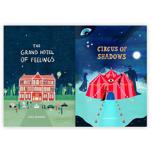 작가 Lidia Brankovic의 Grand Hotel 감정 세계 그림책 하드커버 2종 세트