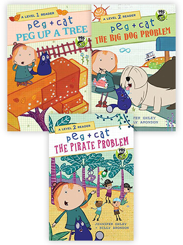 Peg + Cat 시리즈 리더스 3종 세트 (Level 1 + Level 2)