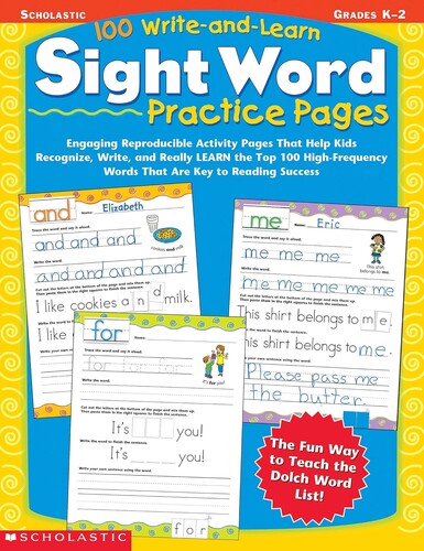 100 Write-and-Learn Sight Word Practice pages (Grades K-2)